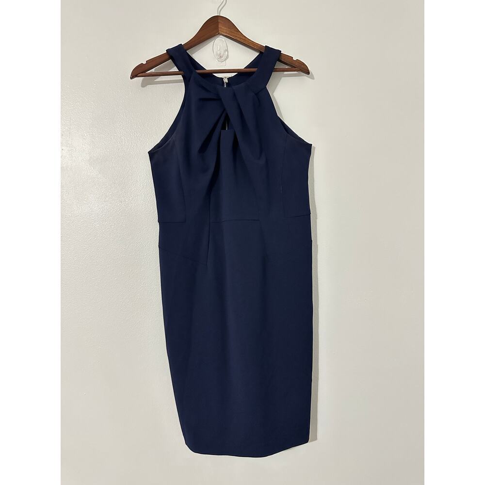 Sharagano Navy Blue Sleeveless Contour Dress sz 10